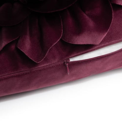 OiseauVoler Decorative 3D Flower Throw Pillow Covers 18x18 Inch Wine Red - color: Wine Red