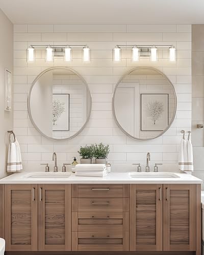 HWH Bathroom Vanity Light, Brushed Nickel, 4-Light, 5CCT, 5HLT63B-4W-LED BN - color: Brushed Nickel + LED, size: 4 Lights