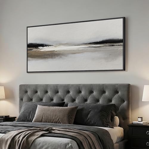 Large Framed Black and White Abstract Wall Art for Living Room, 30x60 In - color: Black & White A, size: 60"L x 30"W