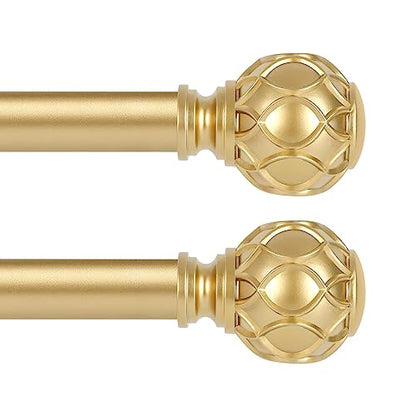 TANGWIN Farmhouse Curtain Rod Adjustable,Heavy Duty Boho,18-45",Gold,2 Pack - color: Brass Gold, size: 18-45" & 2pack