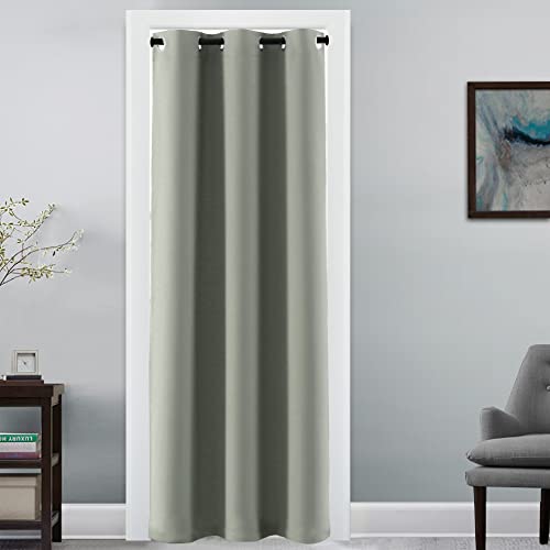 H.VERSAILTEX Doorway Curtain Blackout Closet Door Curtain Room Divider Window Treatment Curtain for Bedroom Thermal Insulated Privacy Drape Soundproof Grommet, 42 x 80 inches, 1 Panel, Sage - color: Light Sage, size: 42"W x 80"L (Pack of 1)