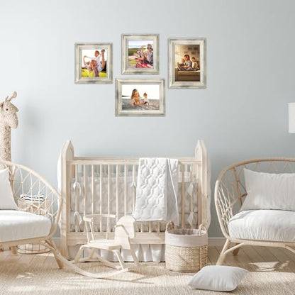 5x7 Picture Frames Set of 4- Rustic Retro Photo Frame with Real Glass Wall Mount and Tabletop Display Family Friends Wedding Gift - color: ps-Mix Color-4pcs, size: 5x7in