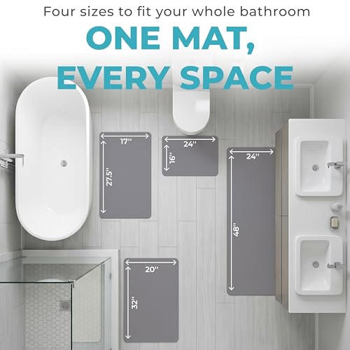 Homergy Bath Mat for Bathroom Non Slip, Quick Dry, 20x32 in, Grey - color: Gray, size: 20" x 32"