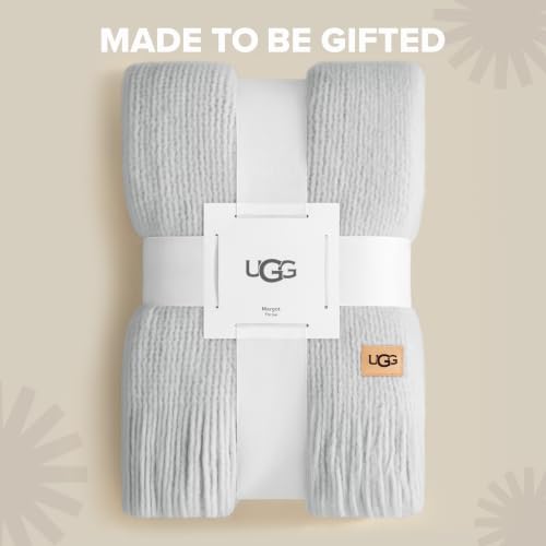UGG Margot Knit Throw Blanket, Home Decor, 50" x 70", Light Gray (Stone) - color: Light Gray