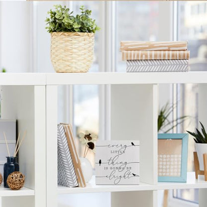 Inspirational Positive Affirmations Wooden Box Sign, Spring Bird Desk Decor - color: white 0348