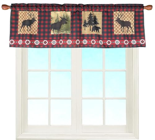 Lodge Rustic Buffalo Check Plaid Northwoods Valance 58 x 18 Inches - color: Buffalo Check, size: 58"W x 18"L (Pack of 1)