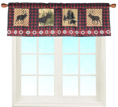 Lodge Rustic Buffalo Check Plaid Northwoods Valance 58 x 18 Inches - color: Buffalo Check, size: 58"W x 18"L (Pack of 1)