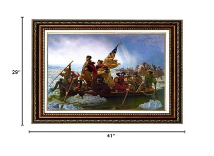 ELITEART- Washington Crossing the Delaware By Emanuel Gottlieb Leutze Oil Painting Reproduction Giclee Wall Art Canvas Prints-Framed Size:29" x 41 1/2" - color: Framed(SF806M), size: 41.5"L x 29"W