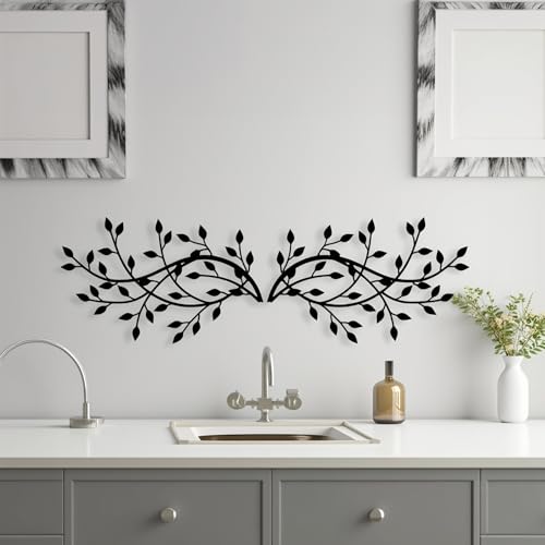 Metal Tree Leaf Wall Decor, Vine Olive Leaf Branch Wall Art