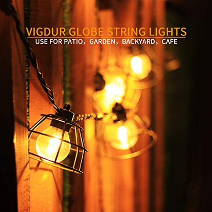 Vigdur Lantern String Lights, 10 G40 Bulbs Patio String Lights, 11FT