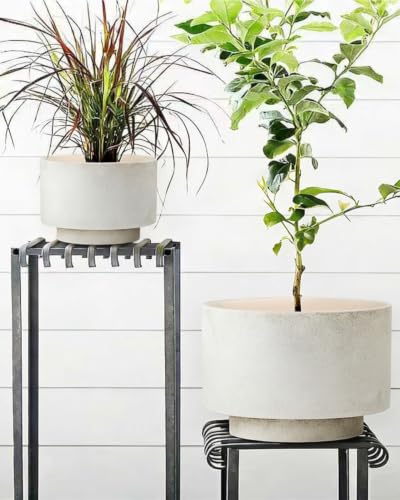 Succulent Pots, 8"+6" Plant Pots, Ceramic Planters for Indoor Plants - color: White