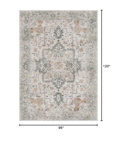 GENIMO 8x10 Washable Area Rugs for Living Room, Non Slip, Light Taupe Brown - color: Light Taupe Brown, size: 8' x 10' (Rectangular)