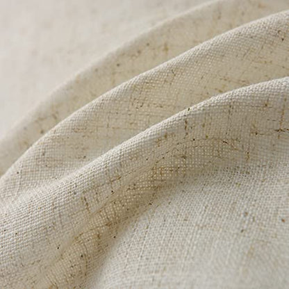 Valea Home Linen Kitchen Curtains 45 Inch Length Rustic Farmhouse Crude Short Cafe Curtains Rod Pocket Tiers for Small Window Bathroom Basement, Natural, 2 Panels - size: 26"W x 45"L (Pack of 2)