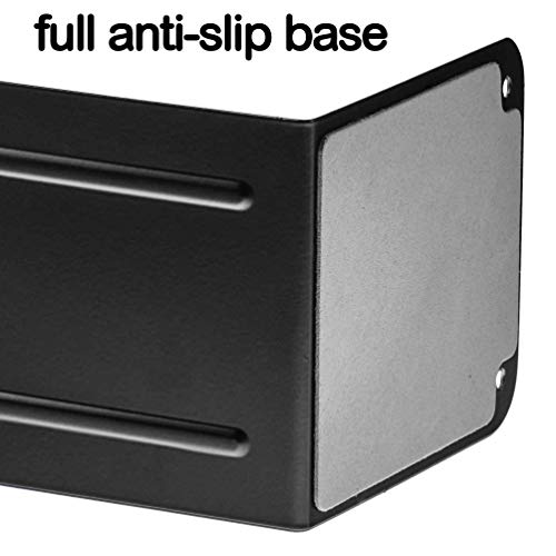Acrimet Bookends for Shelves, Heavy Duty Steel Metal Book Ends, Non-Skid Book Stopper, Book Storage Holder for Home, Library, Jumbo Large Size 9" H x 4" W x 4 1/2" D, (Black) (1 Pair / 2 Pieces)
