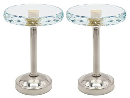 Set of 2 Cut Crystal Window Drapery Medallion Holdbacks, Curtain Tiebacks, Wall Hook, Tassel Holder, Satin Nickel - color: Satin Nickel