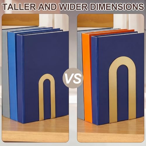 Chunful 24 Pcs Gold Metal BookEnds Shelves, 7.5 x 5.75 x 3.5 in - color: Gold, size: 7.5*5.75*3.5inch