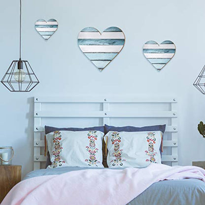 Jetec 3 Pcs Wood Heart Wall Decor Farmhouse Plaque, Chic - style: Chic
