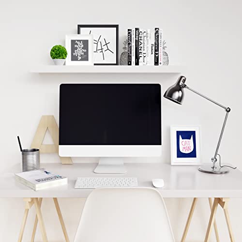 Ballucci Floating Shelf, 36" Wood Wall Shelf with Invisible Brackets for Bathroom, Living Room, Bedroom, Kitchen, Nursery, 8" Deep, White - color: White, size: 35.4 inches