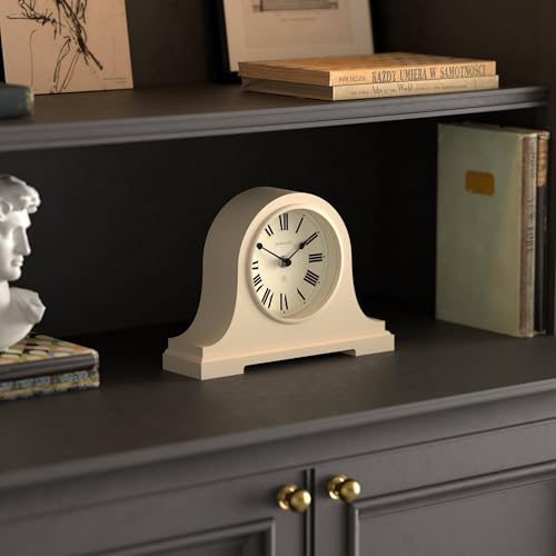 NEWGATE® Broadway Mantel Clock | Classic Napoleon’s hat Design | Vanilla Cream | Roman Numerals | Traditional Style for Desk, Table top, Shelf or Bedside - color: Vanilla Cream
