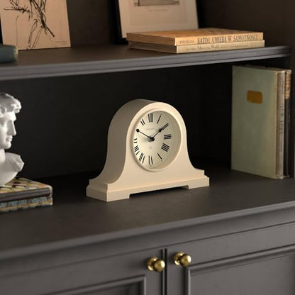 NEWGATE® Broadway Mantel Clock | Classic Napoleon’s hat Design | Vanilla Cream | Roman Numerals | Traditional Style for Desk, Table top, Shelf or Bedside - color: Vanilla Cream