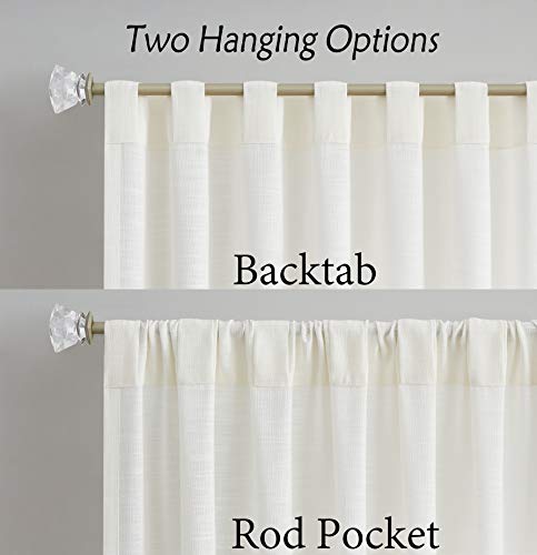 Central Park Ombre Backtab Semi Sheer Curtain, Cream White to Pink, 50"x95" - color: Pink, size: 50"W x 95"L (Pack of 2)