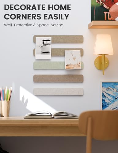 Fluxynara 13" x 2" Felt Wall Panels, Linen Dusk - color: Linen Dusk, size: 5-pack