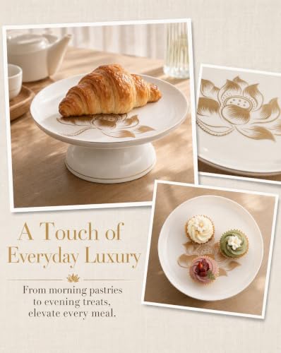 Ceramic Fruit Bowl Lotus Pattern Display Bowl for Kitchen Counter Offering