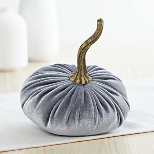 Your Heart's Content Velvet Pumpkin Set of 4 (Sm Gray Taupe Ivory Black) - color: Sm Gray Taupe Ivory Black