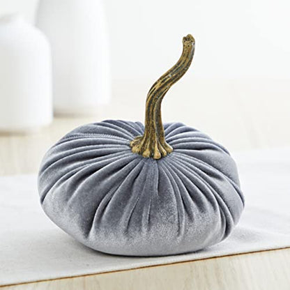 Your Heart's Content Velvet Pumpkin Set of 4 (Sm Gray Taupe Ivory Black) - color: Sm Gray Taupe Ivory Black