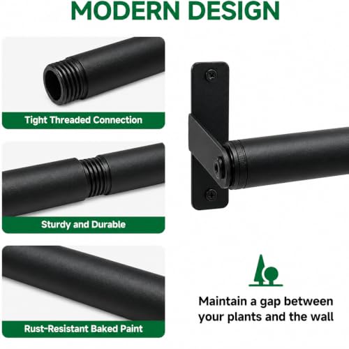 Window Plant Hanger, 41 Inch Heavy Duty Hanging Plant Rod - size: 41in-pole-1Pack