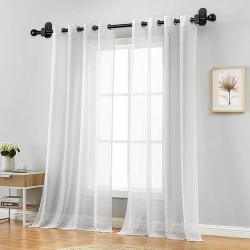 USFOOK Black Curtain Rods No Drilling 32 to 58 Inch, Adhesive Window Rod - color: Black, size: 32-58"