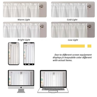 Chyhomenyc White Curtains 63 Inch Length 2 Panels - color: White, size: 40"W x 63"L (Pack of 2)