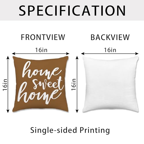 Hexagram Throw Pillow Covers 16x16, Brown Outdoor Pillow Covers Set of 4 - color: Coffee, size: 16" x 16" (Pack of 4)