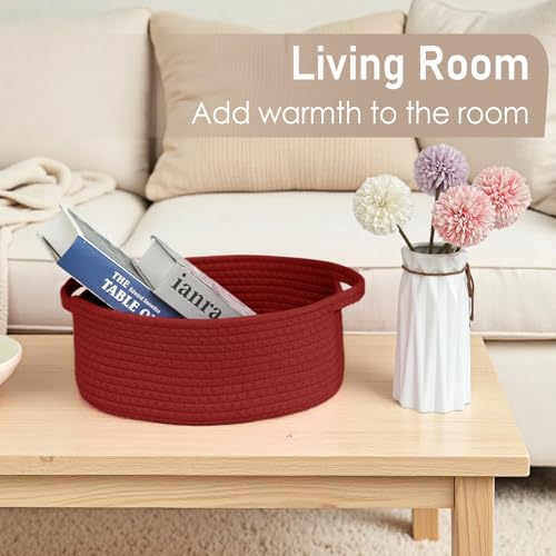 JMvicyroam Small Woven Basket, Empty Gift Basket, Red/1 Pack - color: Red, size: 1 Pack