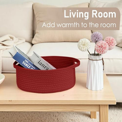 JMvicyroam Small Woven Basket, Empty Gift Basket, Red/1 Pack - color: Red, size: 1 Pack