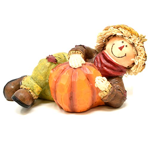 Thanksgiving Fall Scarecrows Table Decor Figurines with Pumpkins Set of 3