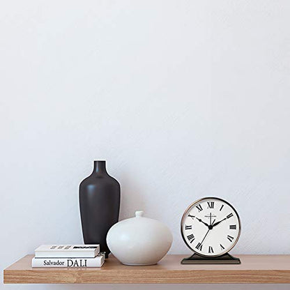 Presentime Lewis Mantel Alarm Clock - color: Copper Finish, size: 5.5*5 inch