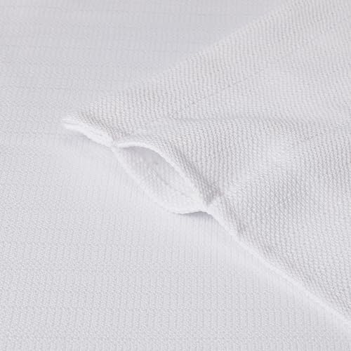 Chyhomenyc White Curtains 78 Inch Length, 2 Panels, Faux Linen Textured - color: White, size: 40"W x 78"L (Pack of 2)