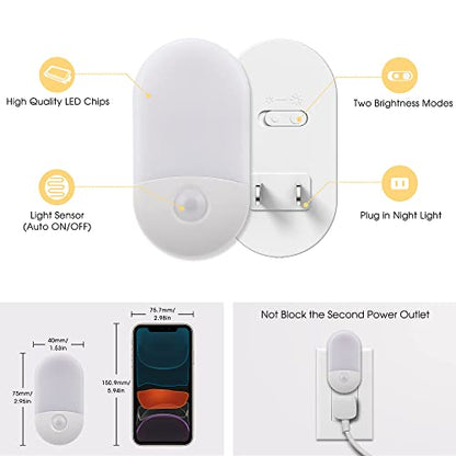 L LOHAS LED Night Lights Plug into Wall, [2 Pack] LED Dimmable Night Light - color: Soft White, size: 2 Count (Pack of 1)