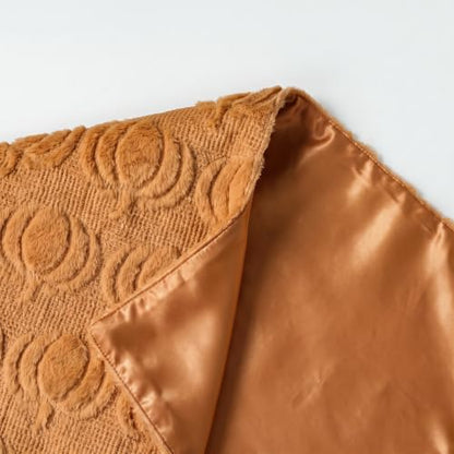 Artoid Mode Caramel Soft Faux Fur Pumpkins Fall Table Runner 13x108 Inch - color: Caramel, size: 13" x 108", Table Runner