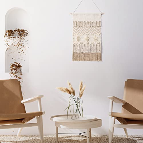Dremisland Macrame Wall Hanging Macrame Wall Decor Bohemian Beige Tapestry - color: Beige Wool Ball