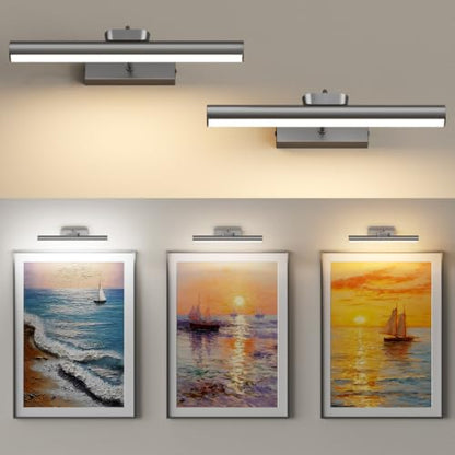 Picture Light for Wall, 4000mAh, 13.8 Inch, 2 Pack Grey - color: Gray
