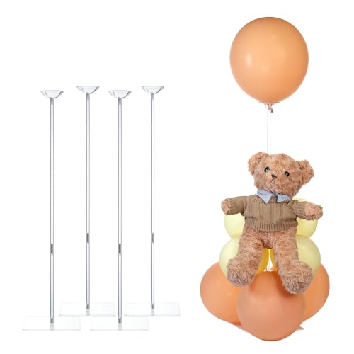 TekXYZ Acrylic Balloon Stand for Table Centerpiece, Adjustable 4-Pack - color: 4 Pack