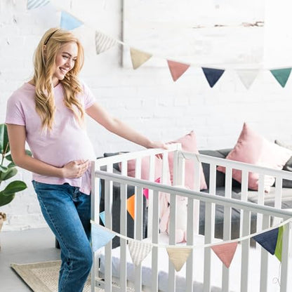 Oudain 2 Pcs Pennant Banner Flags Nursery Garland Triangle, Elegant Color - color: Elegant Color