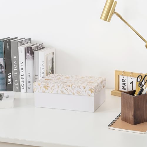 Soul & Lane - Photo Memory Storage Box, 11.7x7.7x4.5 In, Golden Bloom - color: Golden Bloom