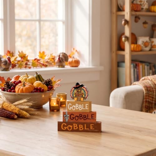 Smile Thanksgiving Wooden Block Decor - style: Gobble