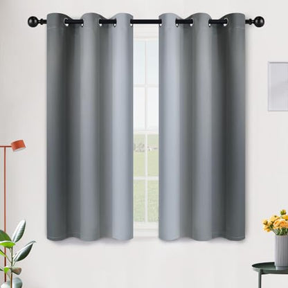 SimpleHome Ombre Grey to Grey White Curtains for Living Room 42Wx45L - color: Grey, size: 42"W x 45"L (Pack of 2)