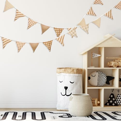 Oudain 2 Pcs Pennant Banner Flags Nursery Garland Triangle, Vivid Color - color: Vivid Color