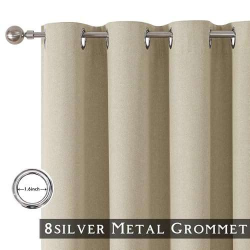 ChrisDowa Tan Blackout Curtains 45 Inches Long 2 Panels for Bedroom - color: Tan, size: 52"W x 45"L (Pack of 2)