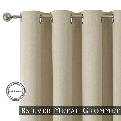 ChrisDowa Tan Blackout Curtains 45 Inches Long 2 Panels for Bedroom - color: Tan, size: 52"W x 45"L (Pack of 2)